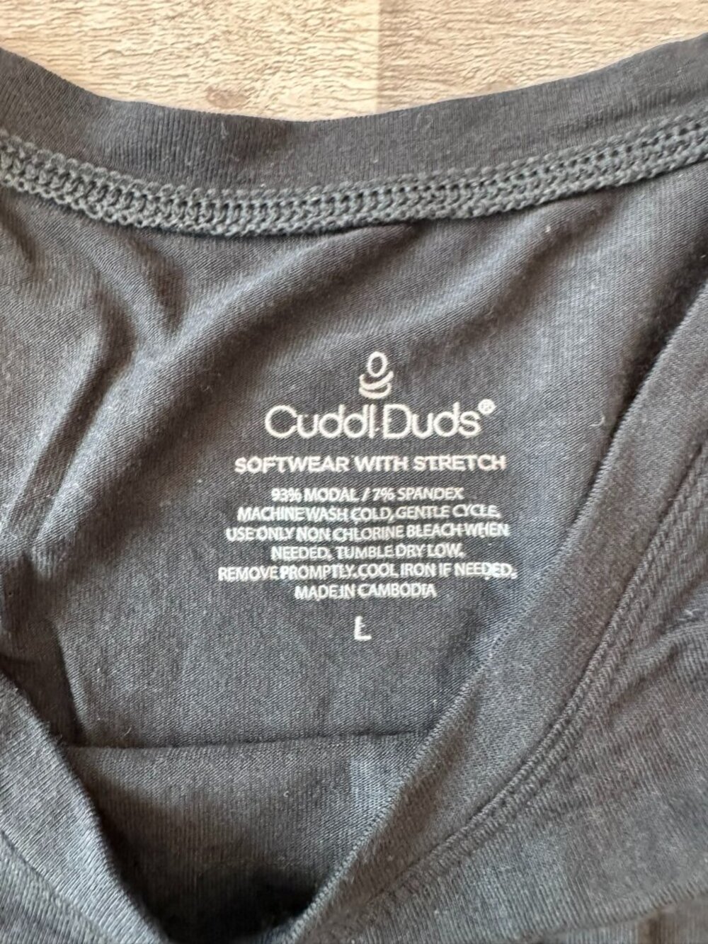 Cuddl Duds Black Women's Long Sleeve Base Layer Top Size Large M7